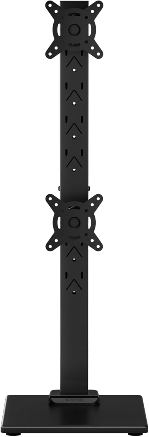 Dual Monitor Stand with Base- Vertical Stack Screen Free-Standing