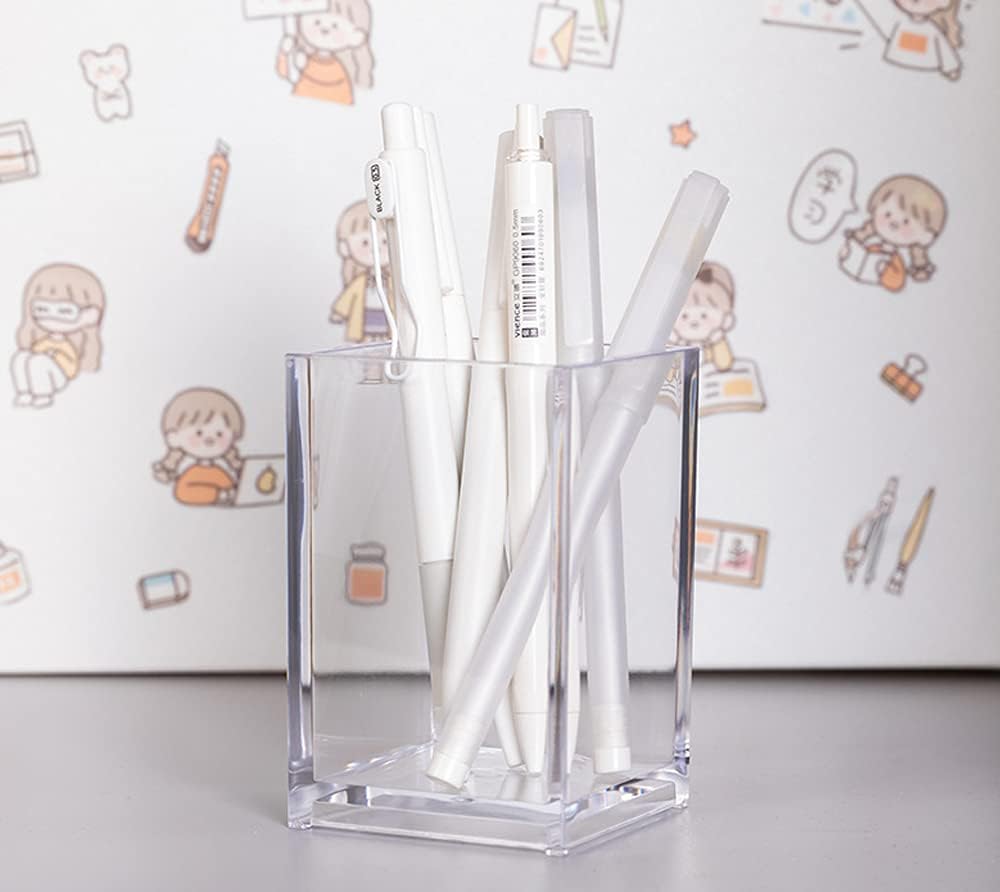 Clear Acrylic Pencil Pen Holder Cup