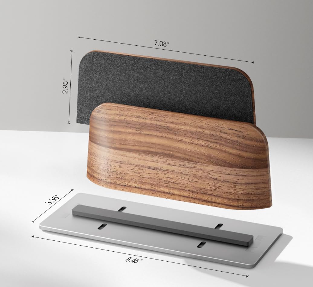 Vertical Laptop Stand, Black, Walnut