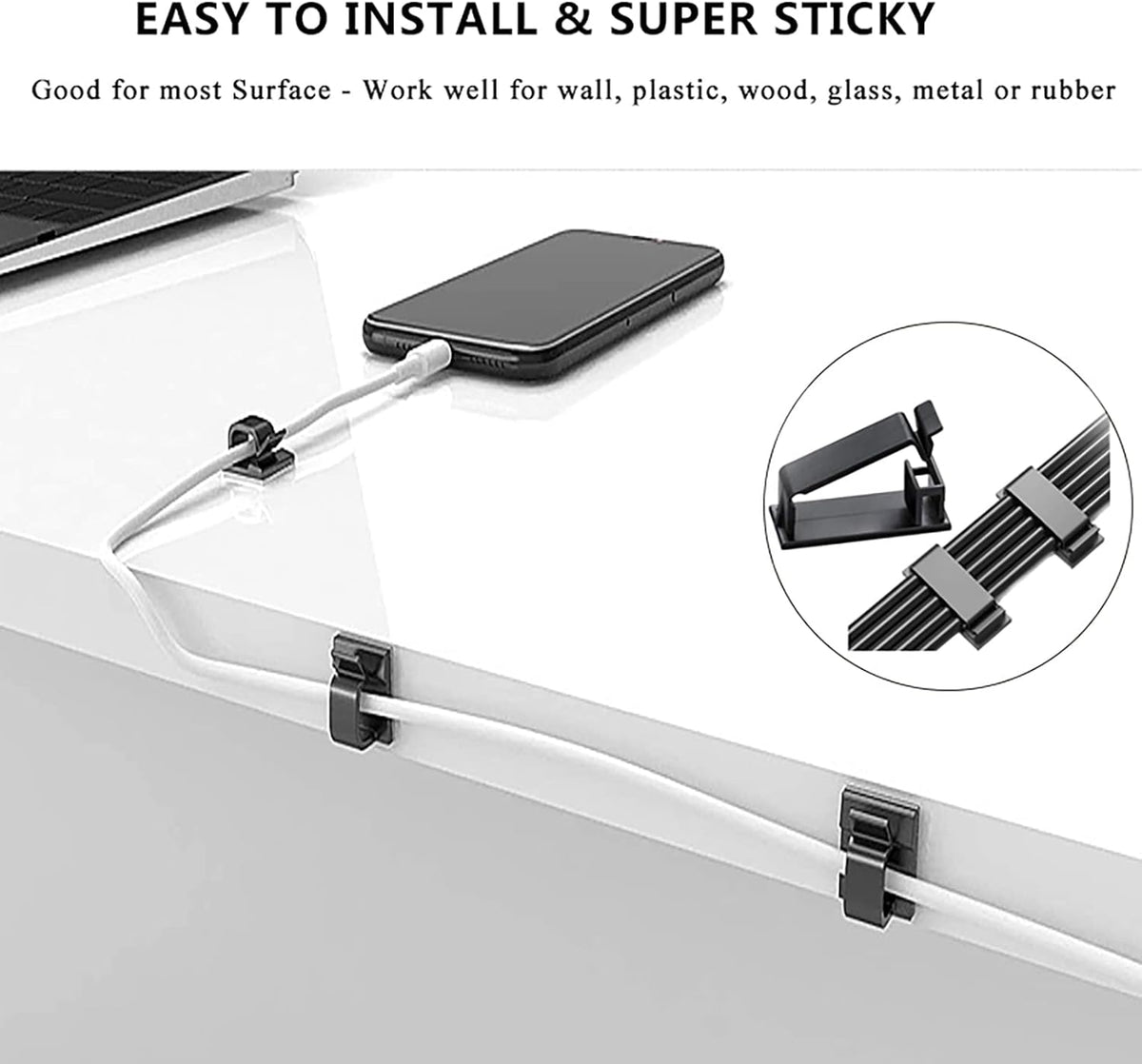Cable Management Organizer Kit 4 Cable Sleeve Split