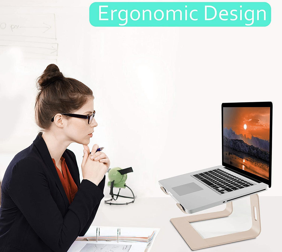 Ergonomic Laptop Stand, Gold