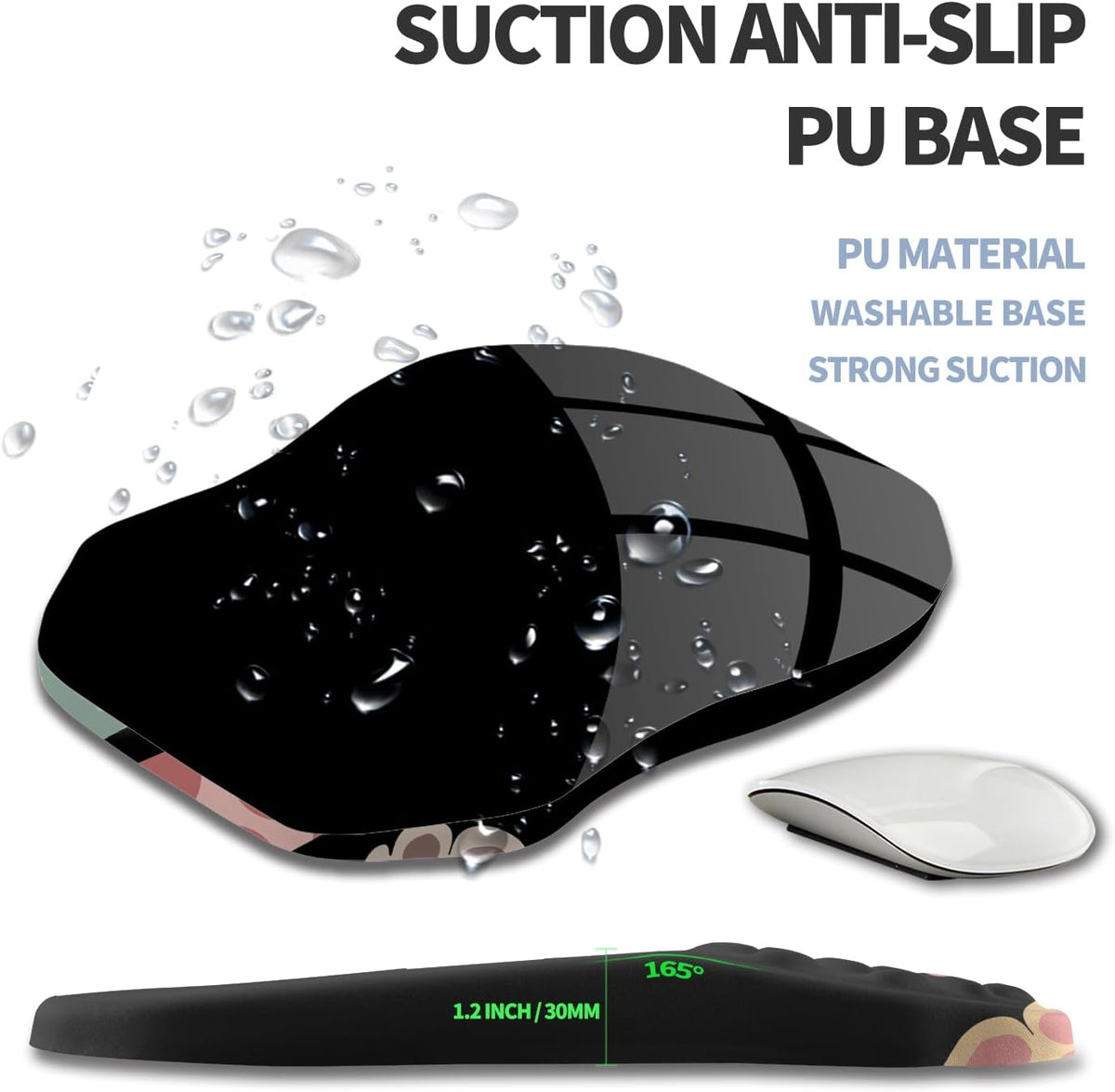 Ergonomic Raised Mouse Pad Wrist Support with Bilateral Slope Memory, 11.8x7.9