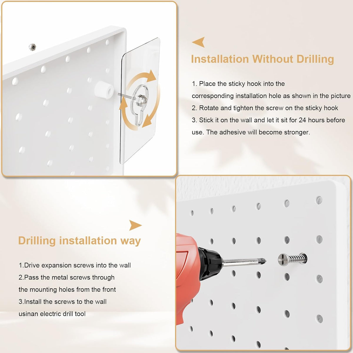 Peg Board with Hooks