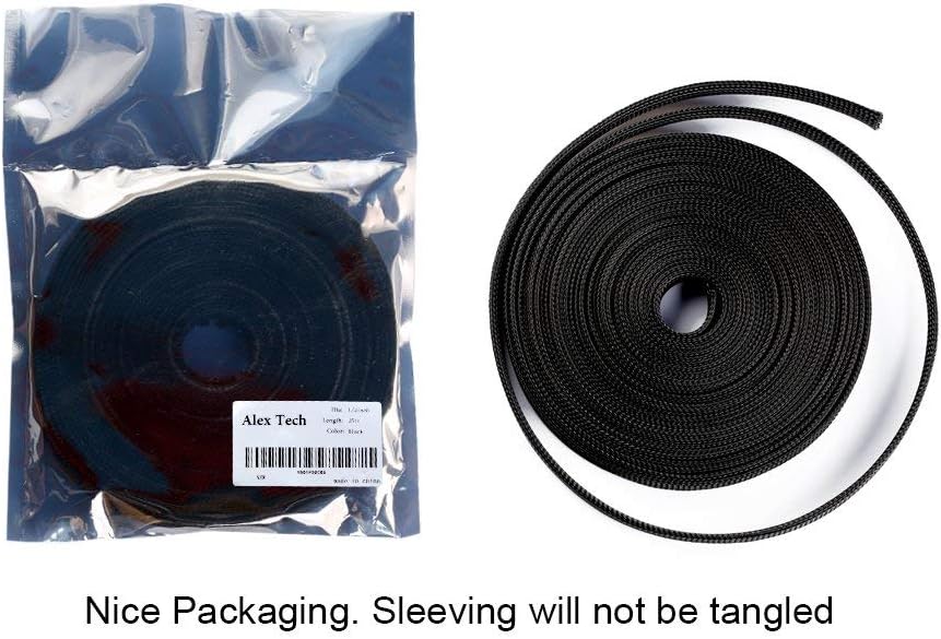 50ft, 1/4 inch & 1/2 inch PET Expandable Braided Sleeving