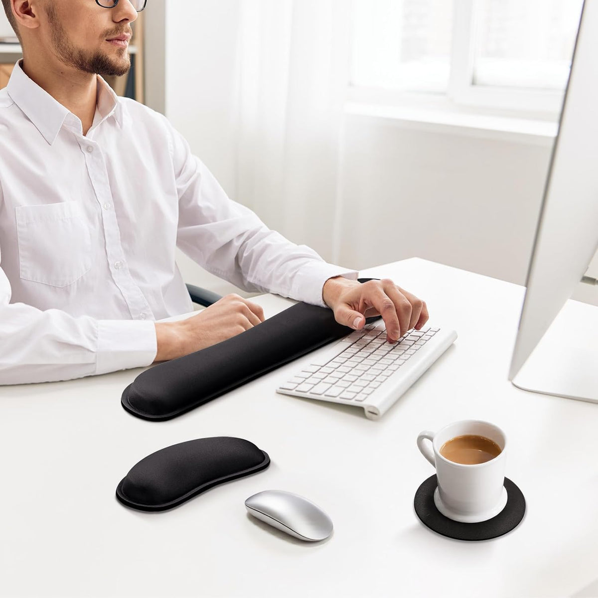 Upgrade Enlarge Silky and Superfine Fabric Gel Memory Foam Keyboard