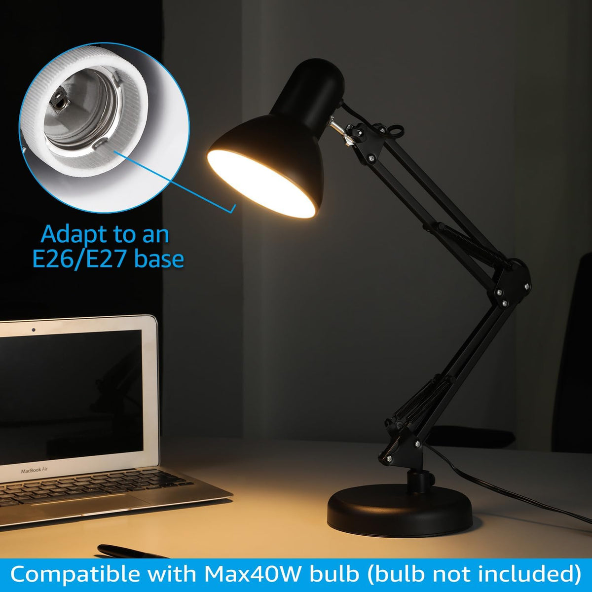 Metal Desk Lamp with Clamp