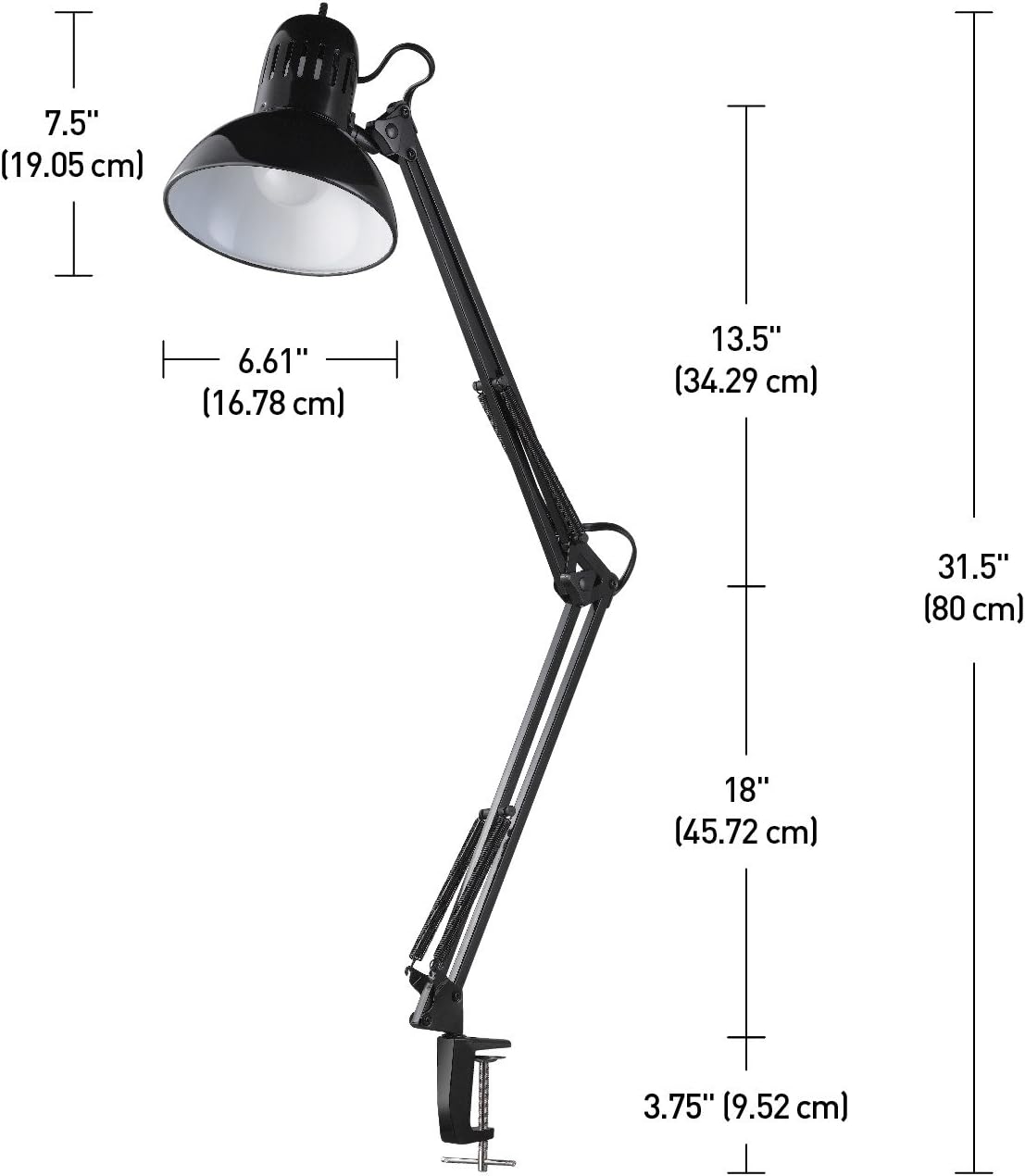 12641 Architect 32" Swing-Arm Clamp-On Lamp