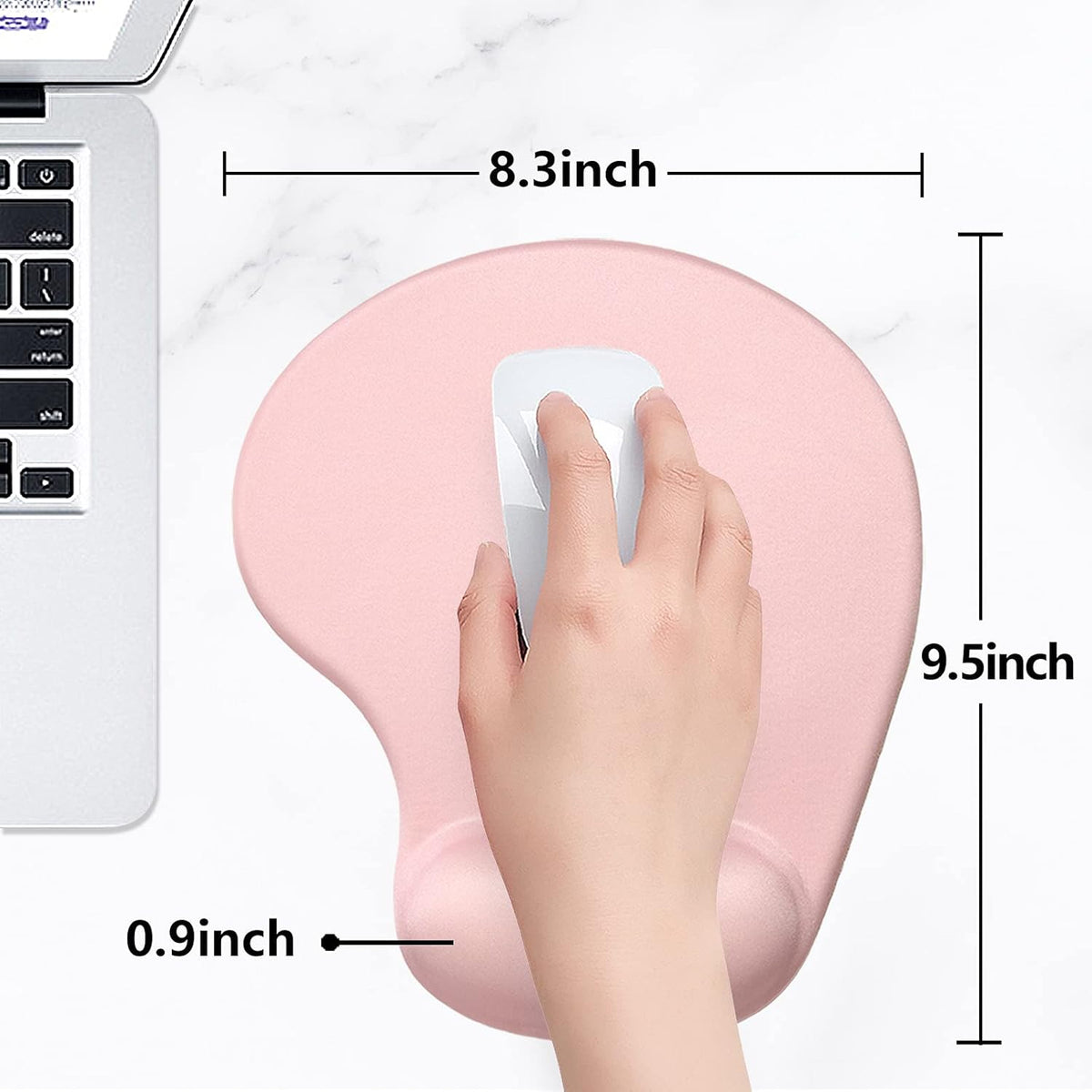 Ergonomic Mouse Pad with Wrist Rest Support, Pink
