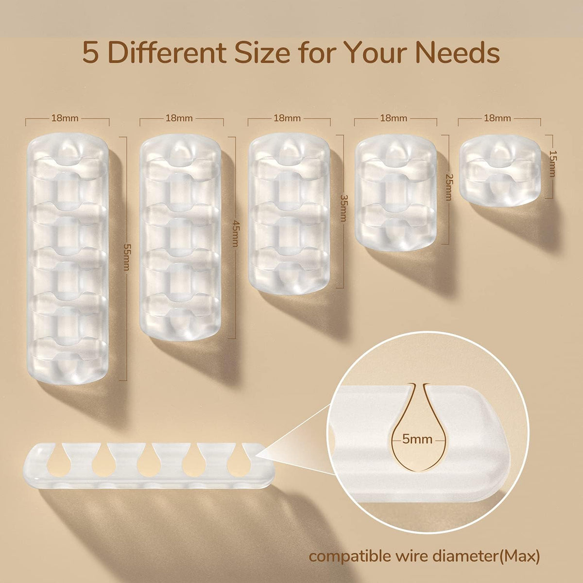 Clear Cable Clips, Cord Holders
