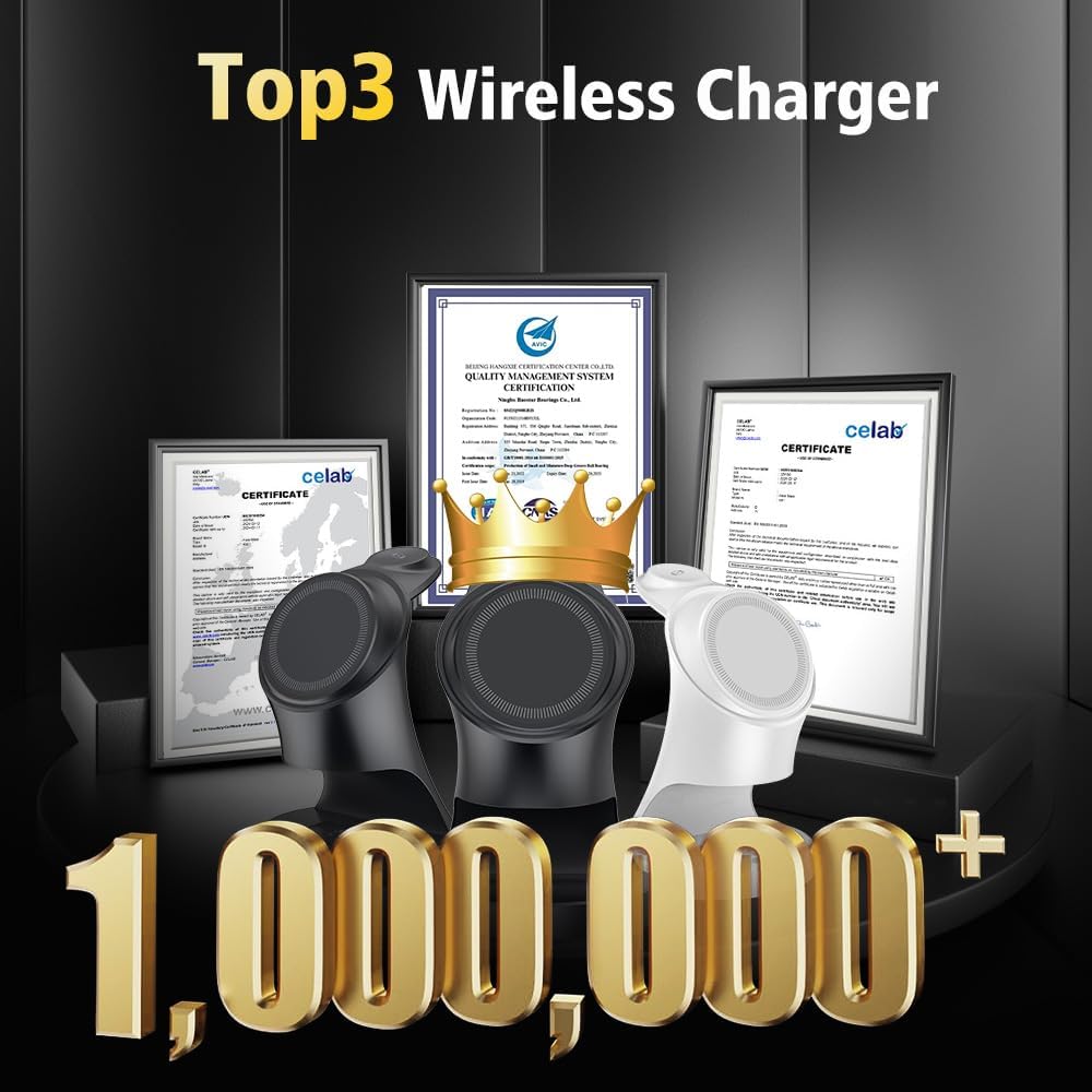 Wireless Charger, 3 in 1 Magnetic Wireless Charger Stand