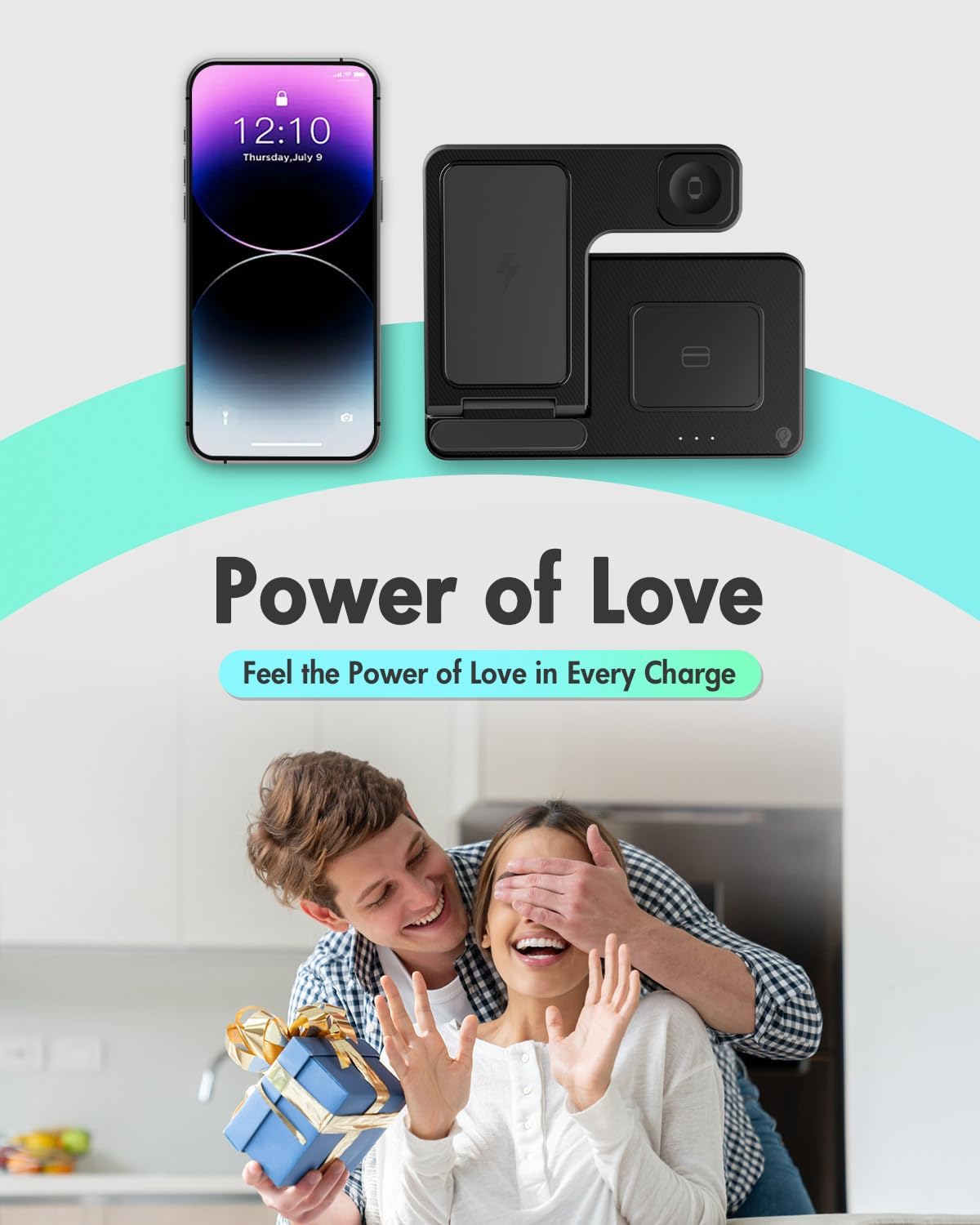 Wireless Charger iPhone Charging Station: 3 in 1 Charger Stand