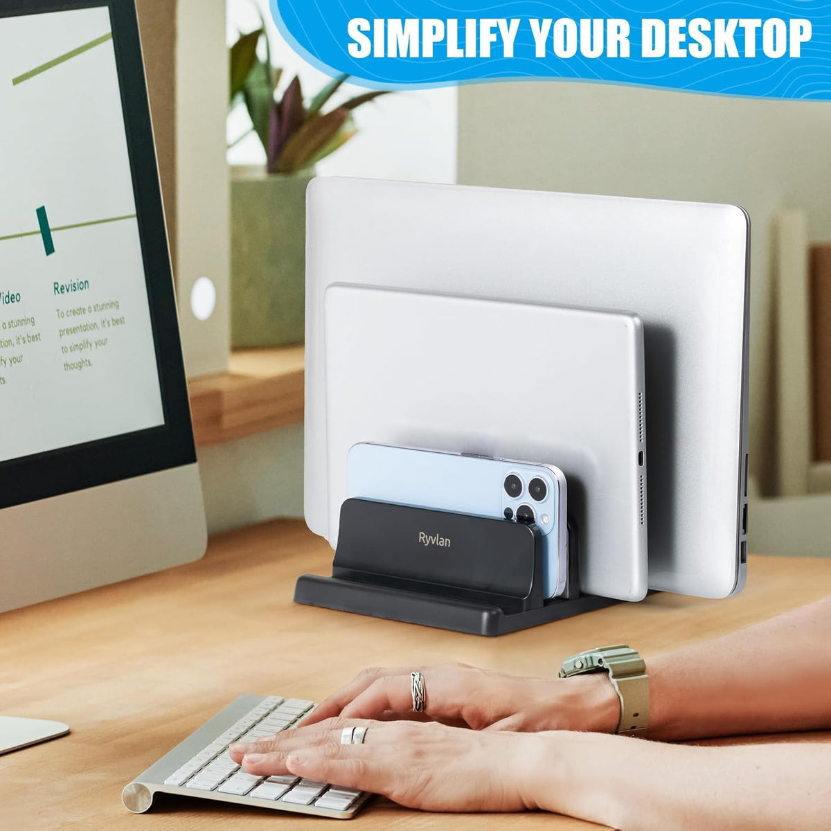 Vertical Laptop Stand, 3 Slot
