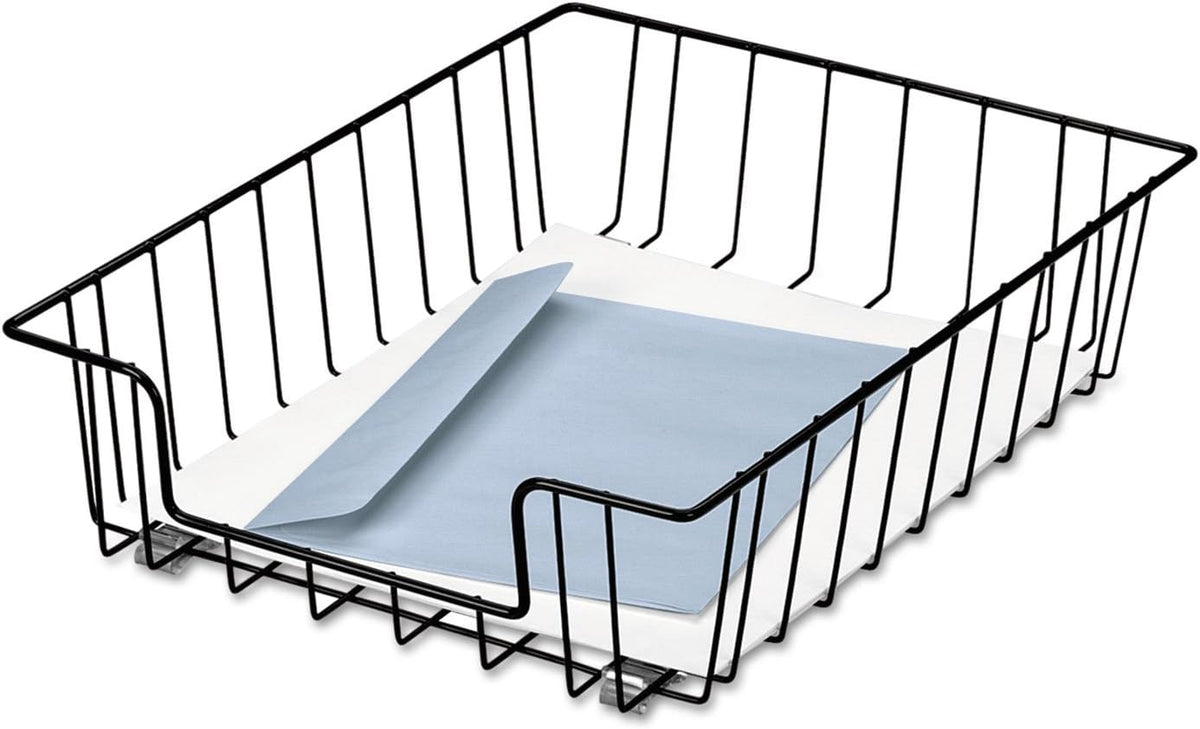 Workstation 3" Letter Desk Tray Organizer, Wire, Black (60112)