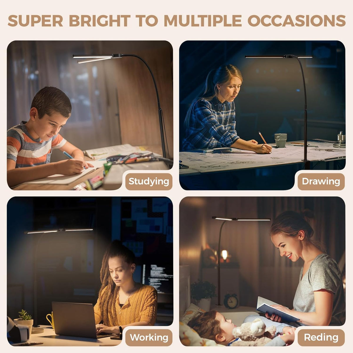 LED Desk Lamp, Black