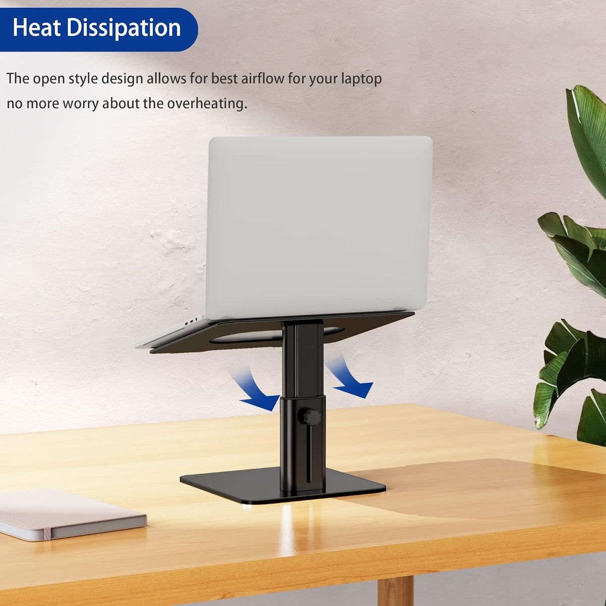LSX6N Laptop Stand, Ergonomic Adjustable Notebook Riser Holder, Black