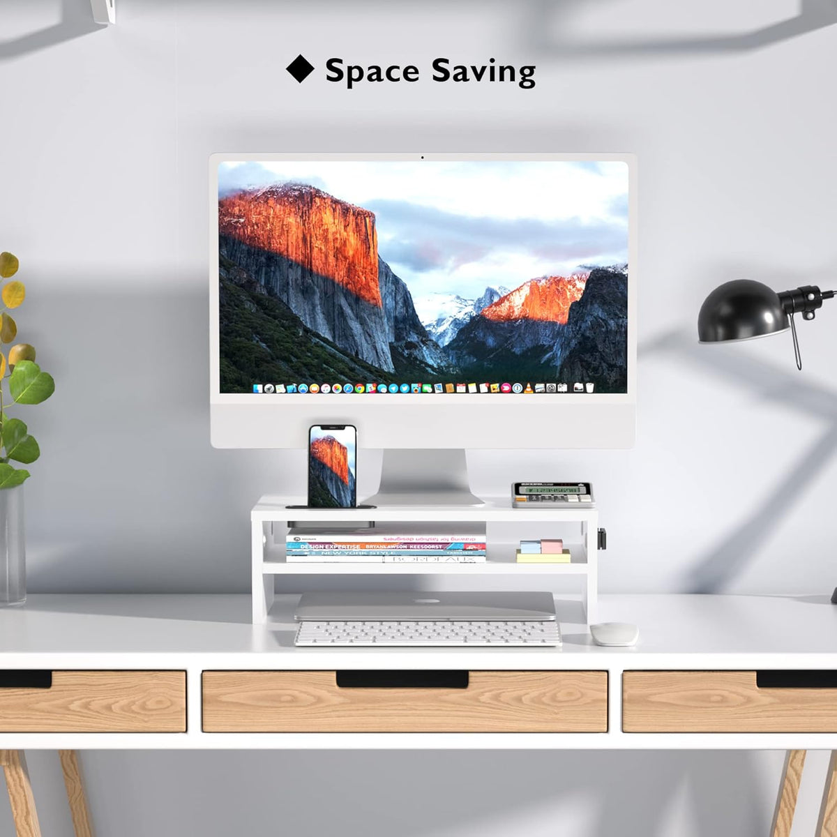 Wooden Monitor Stand Riser, 2-Tier