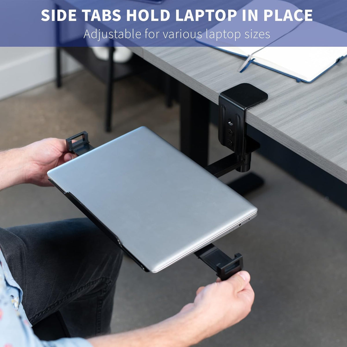 Clamp-on 12 x 9 inch Rotating Laptop Tray
