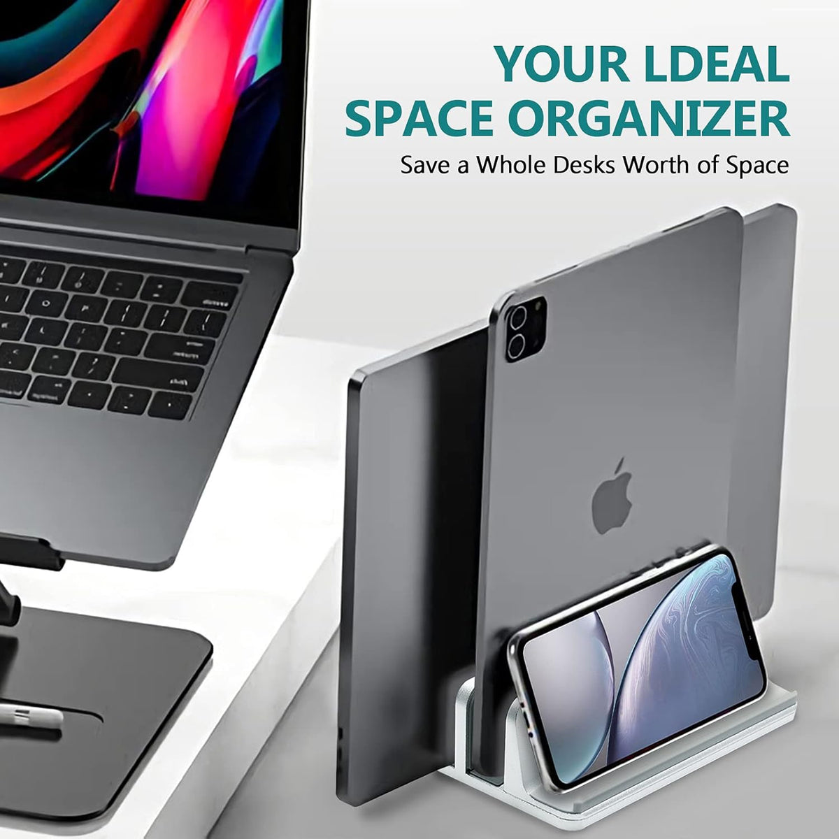 Vertical Laptop Stand, Silver