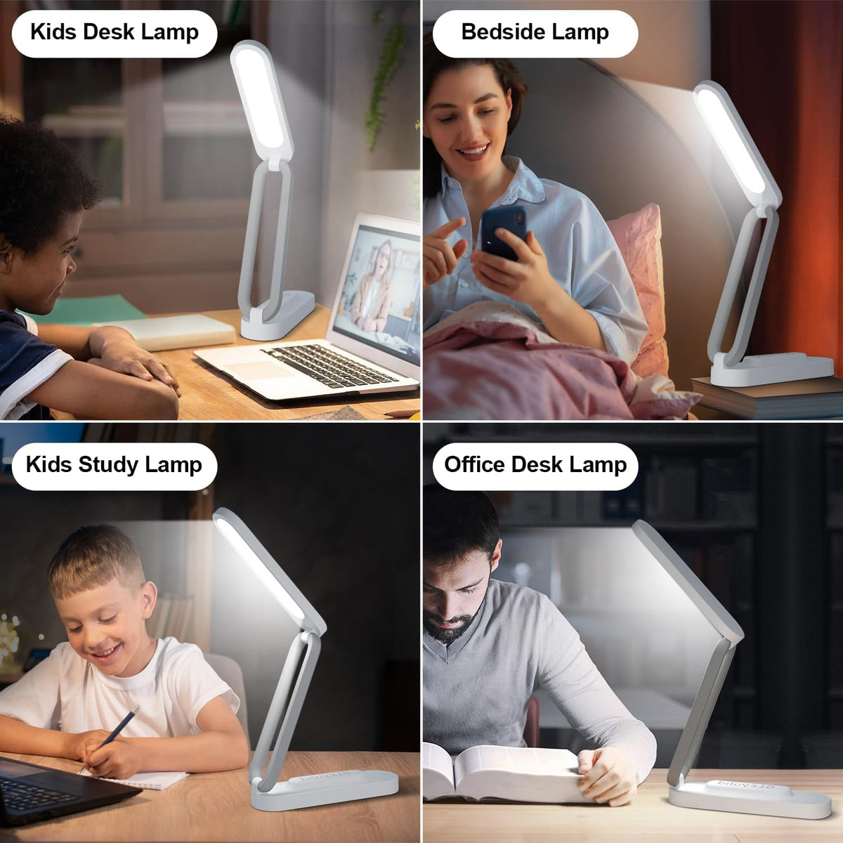 LED Desk Lamp, White, Small