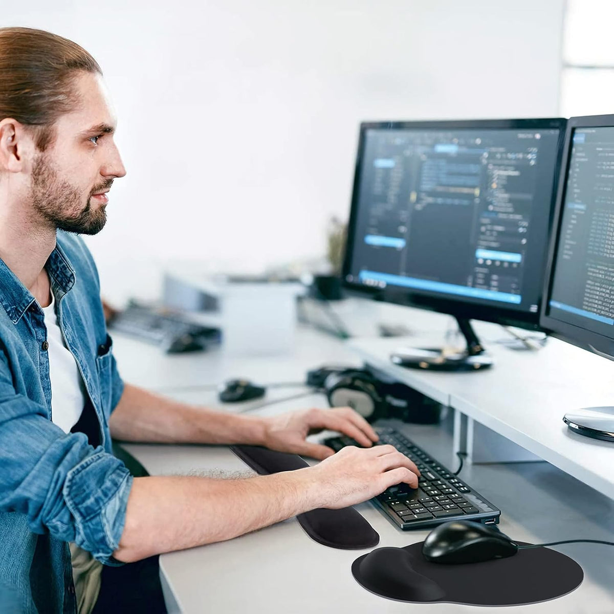 Ergonomic Keyboard Wrist Rest and Mouse Pad with Wrist Rest Set