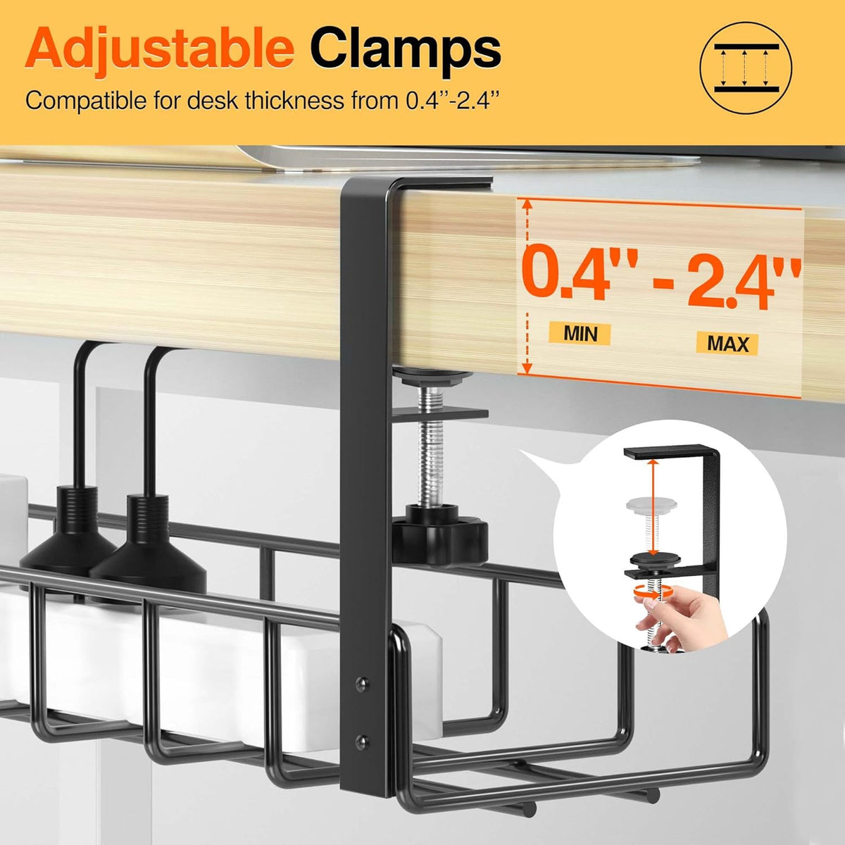 Cable Management Under Desk Tray