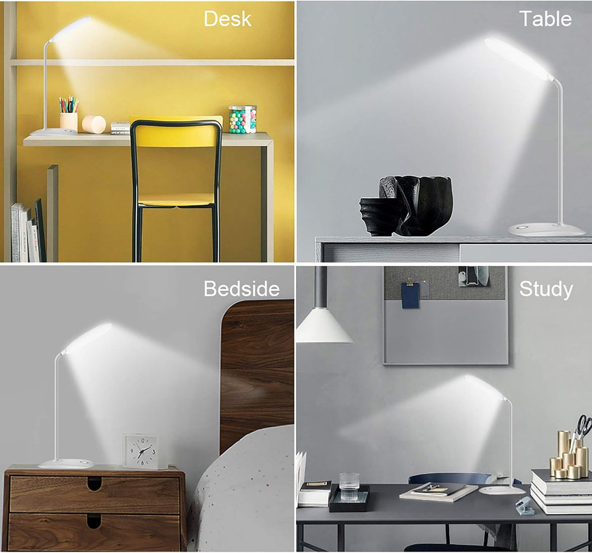 LED Desk Lamp with Flexible Gooseneck 3 Level Brightness
