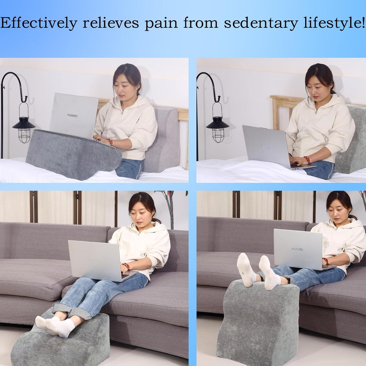 Foot Rest .Multifunctional 3-Tier Foot Stool, Grey
