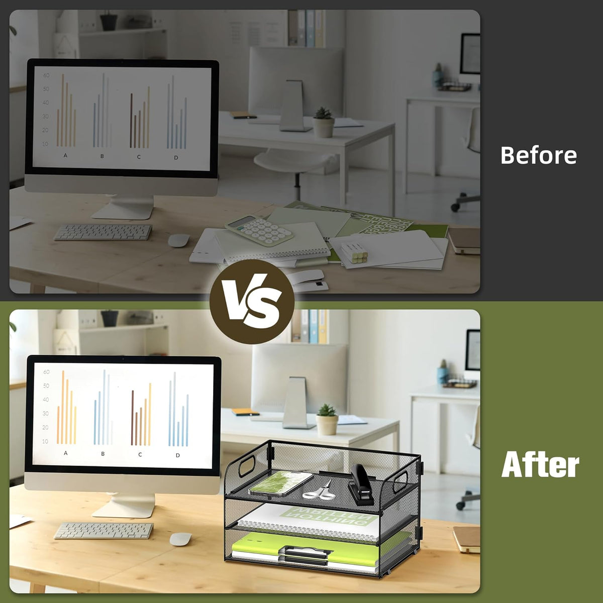 3 Tier Paper Organizer with Handle