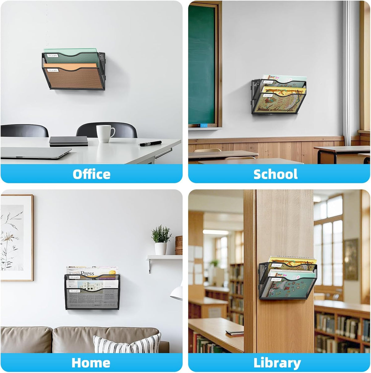 Wall File Holder 2-Tier Hanging Wall File Organizer