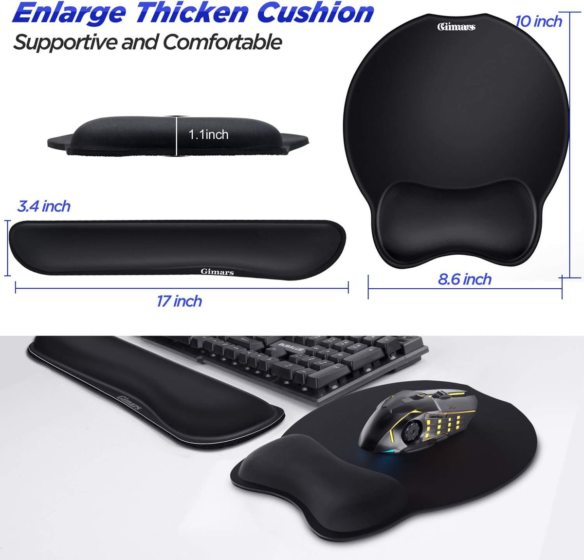 Upgrade Enlarge Superfine Fibre Soft Smooth Gel Ergonomic Mouse Pad