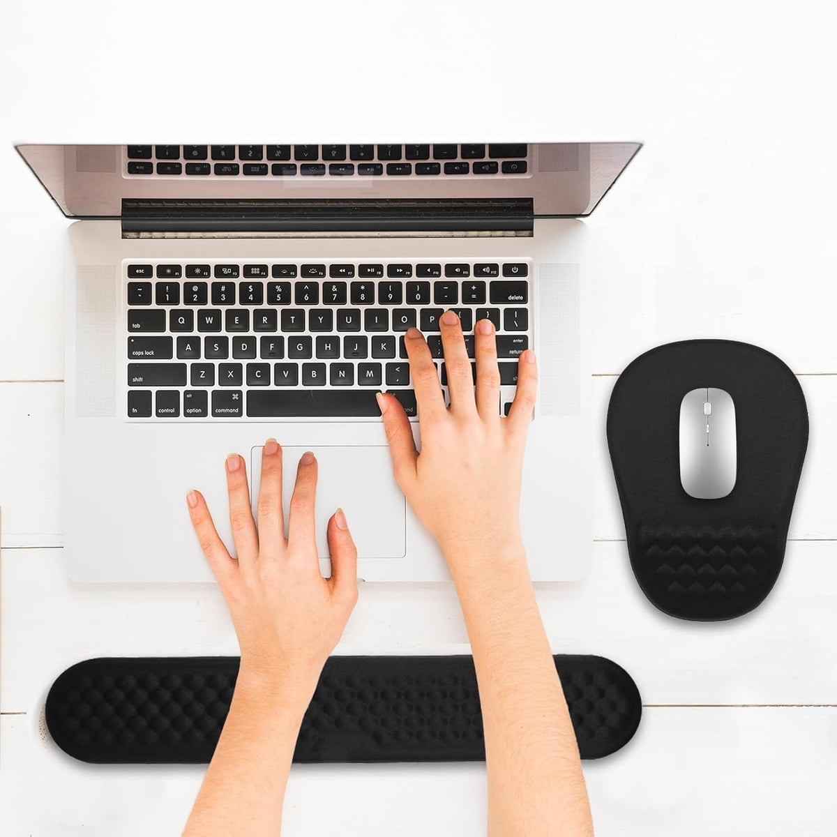 Ergonomic Mouse Pad and Keyboard Wrist Rest with Massage Design