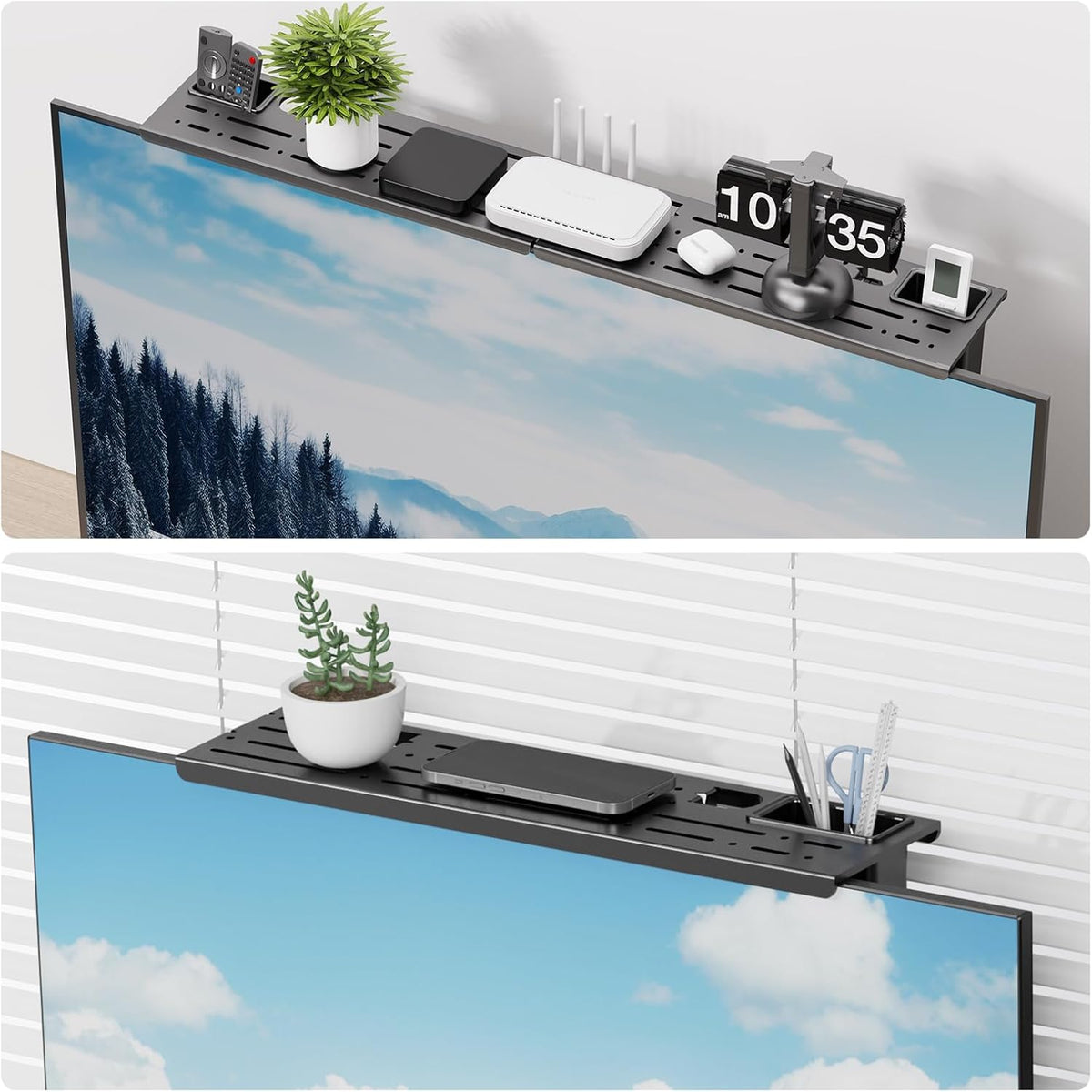 Adjustable Steel TV Top Shelf