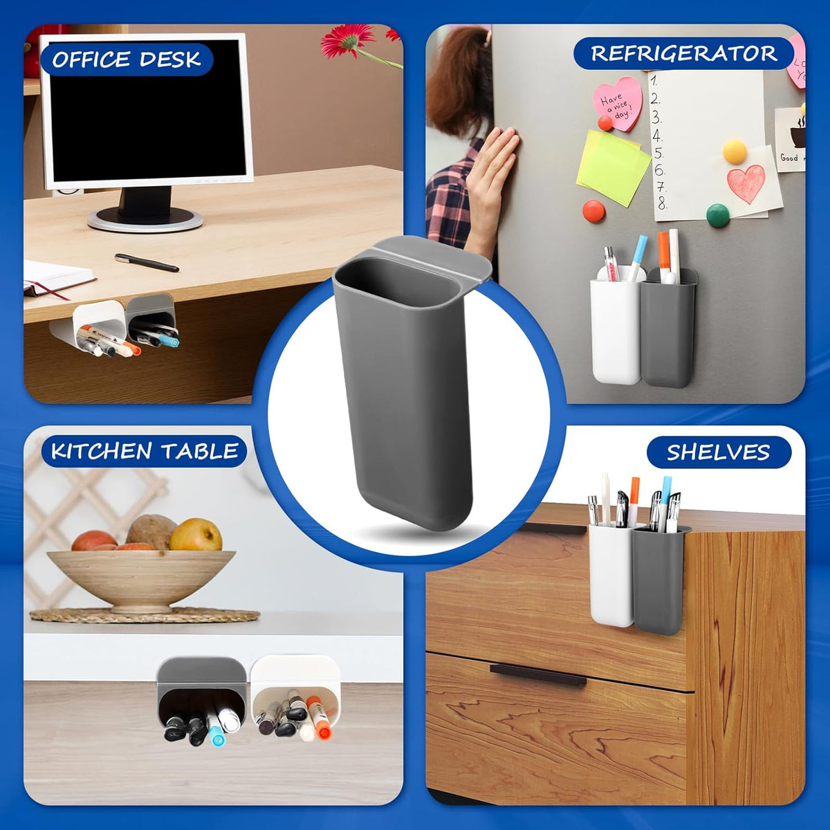 Screen Pen Pencil Holders Attachable Deskside Pen Holder