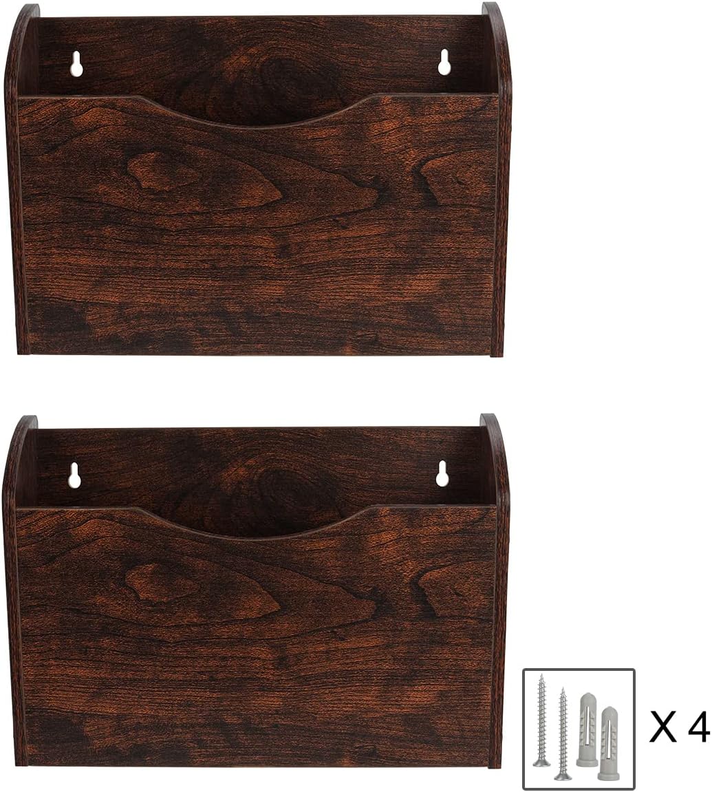 Wall File Holder Wall Mounted Wood Hanging File Organizer