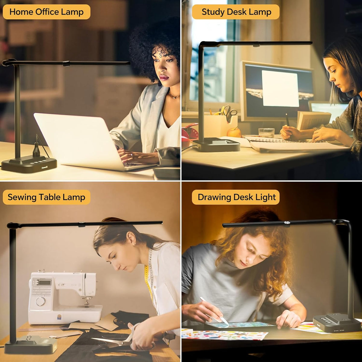 LED Desk Lamp : Desk Light Double Head Adjustable