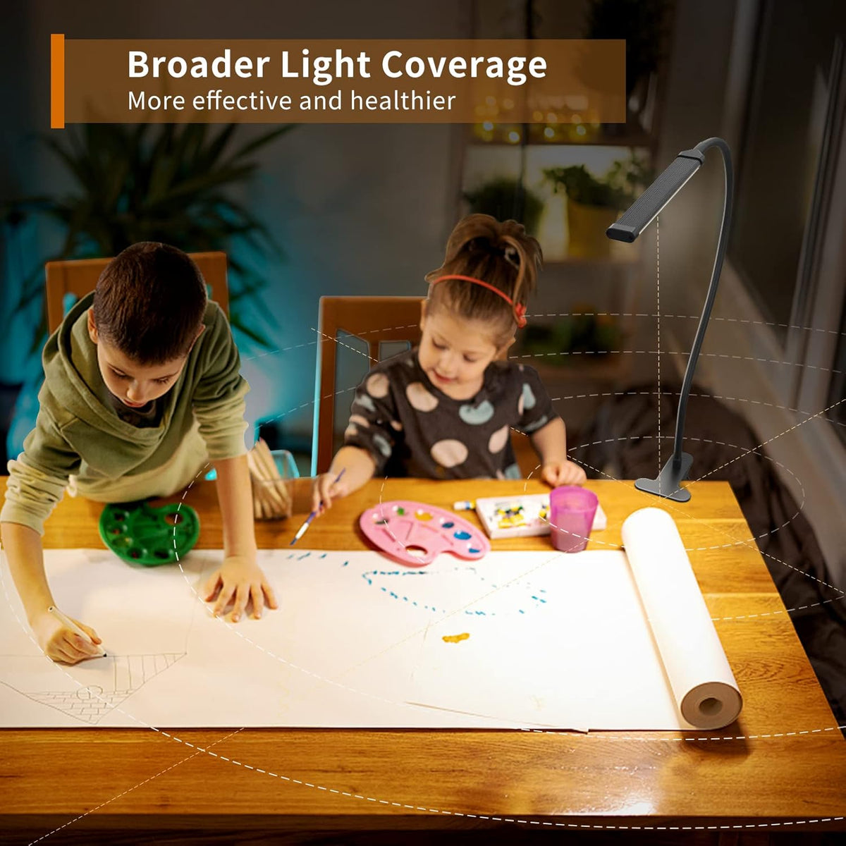 LED Desk Lamp [77 LEDs Light 3 Color Modes