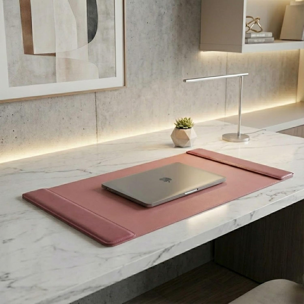 Leather Desk Pad with Side Rails, 25.5 x 17.25