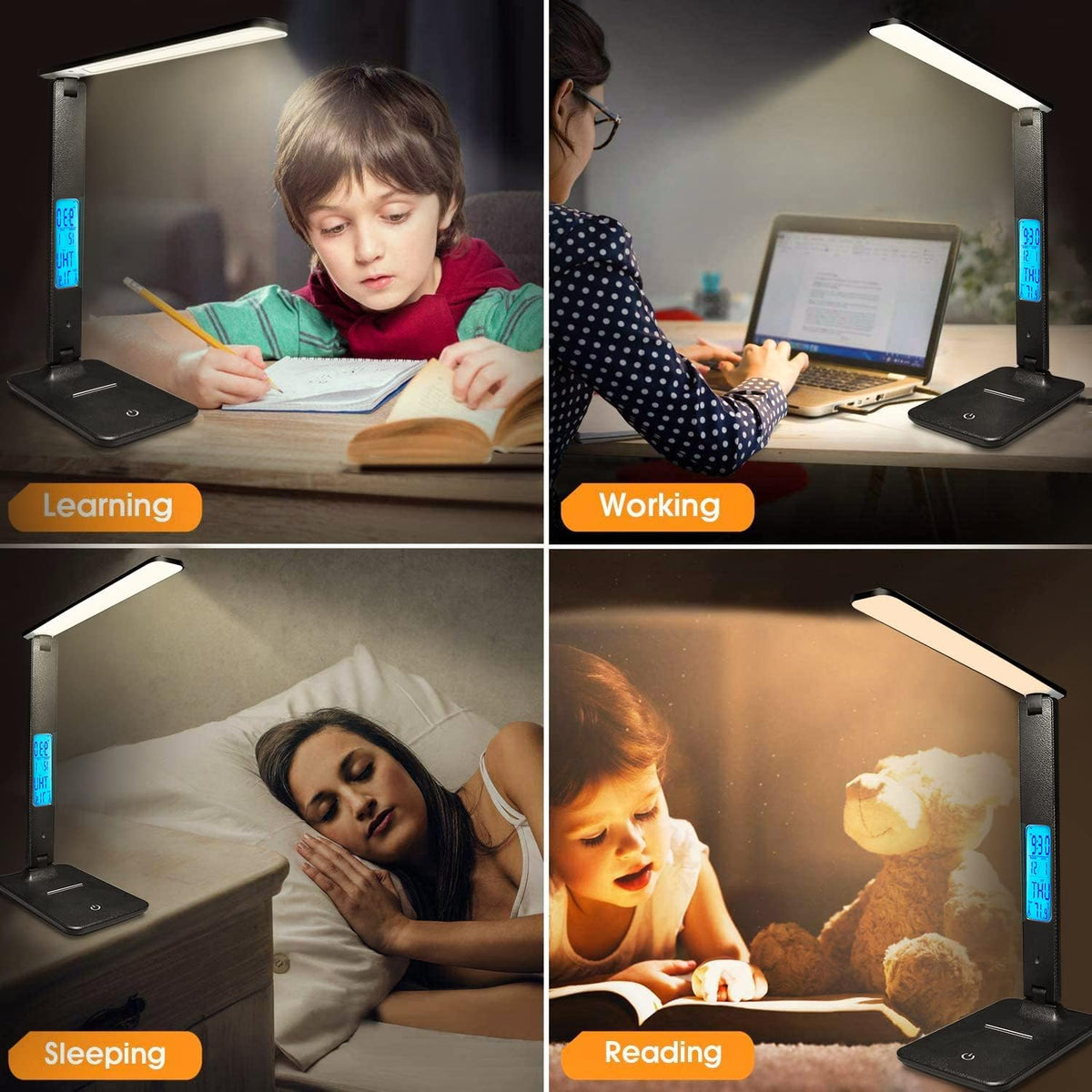Desk Lamp with Wireless Charger: USB Charging Port