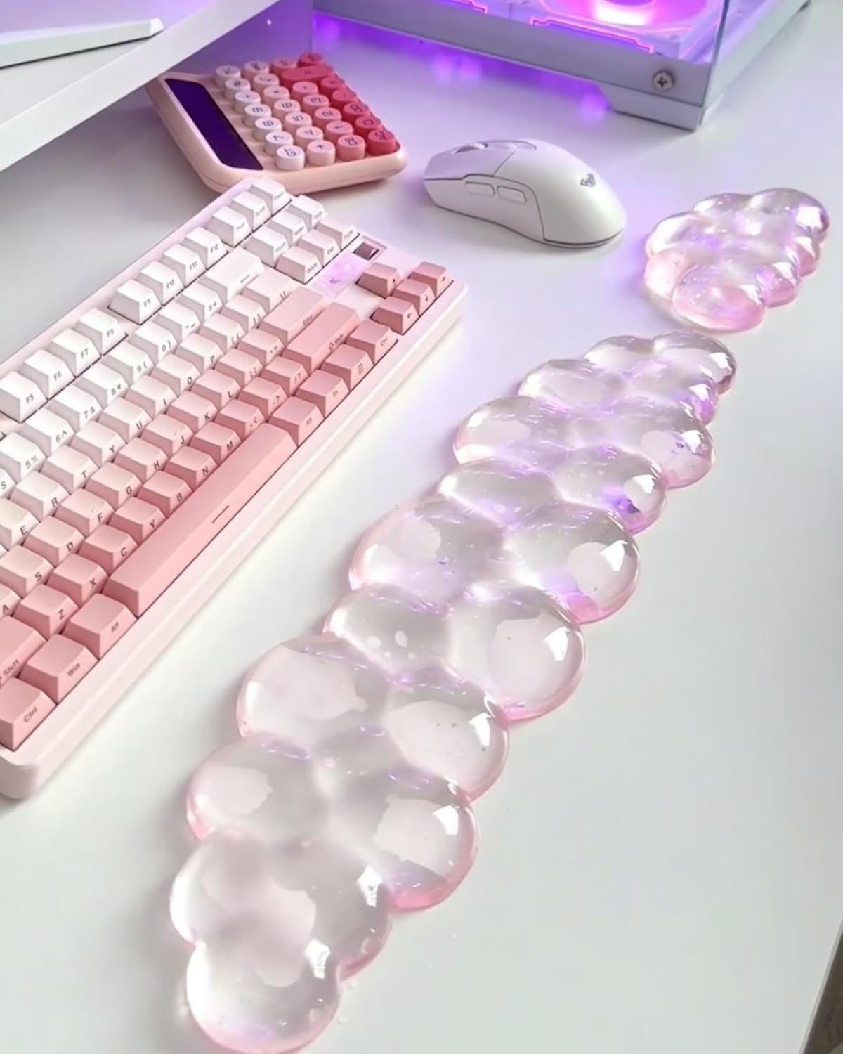 Mouse Pad with Wrist Rest, Pink