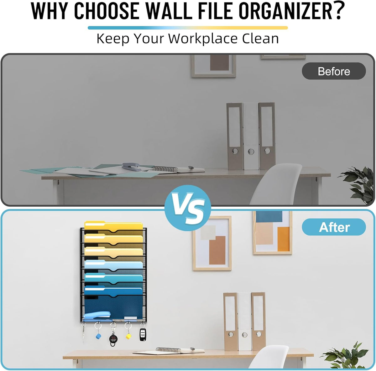 7-Tier Mesh Wall File Holder