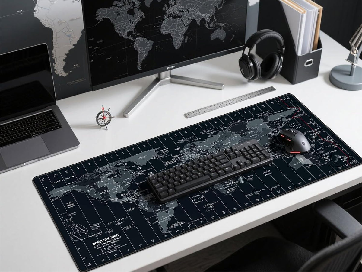 Large Mouse Pad 35.4x15.7 Inch World Map