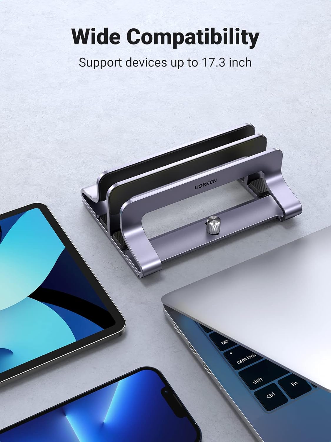 2-Slot Vertical Laptop Stand Holder Desk