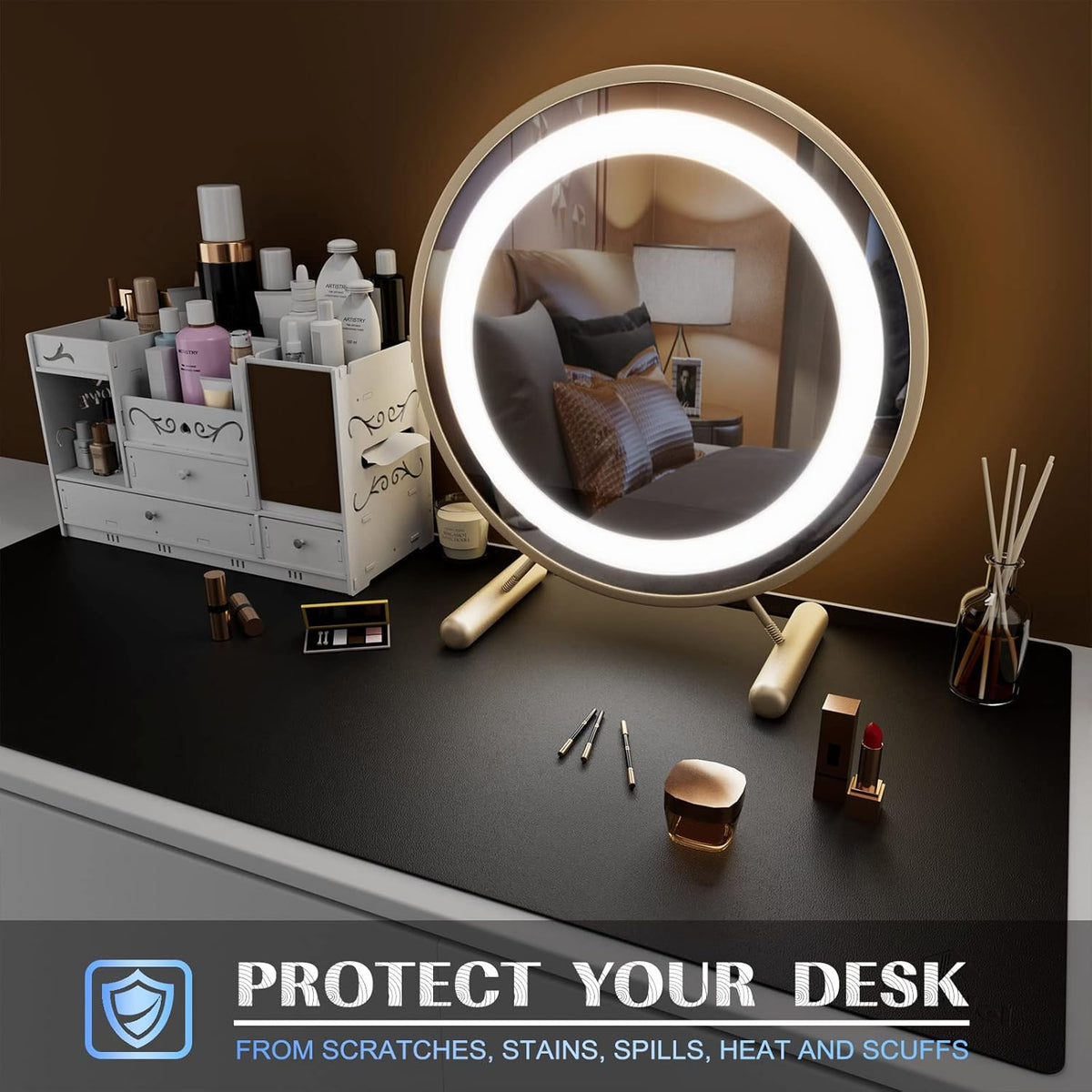 Large Office Leather Desk Mat