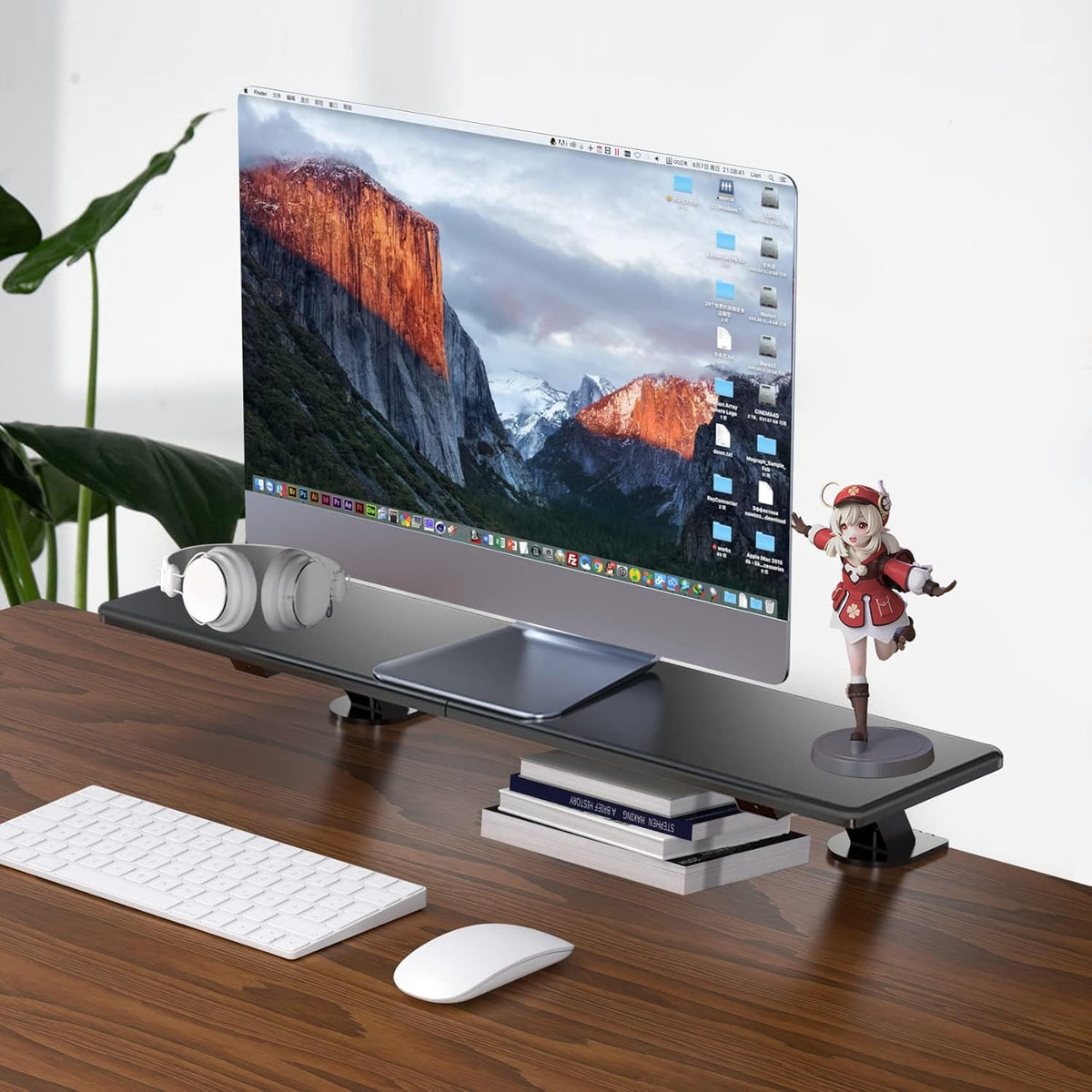 Clamp-on 32 Inch Dual Monitor Desk Mount Riser Shelf Computer Stands