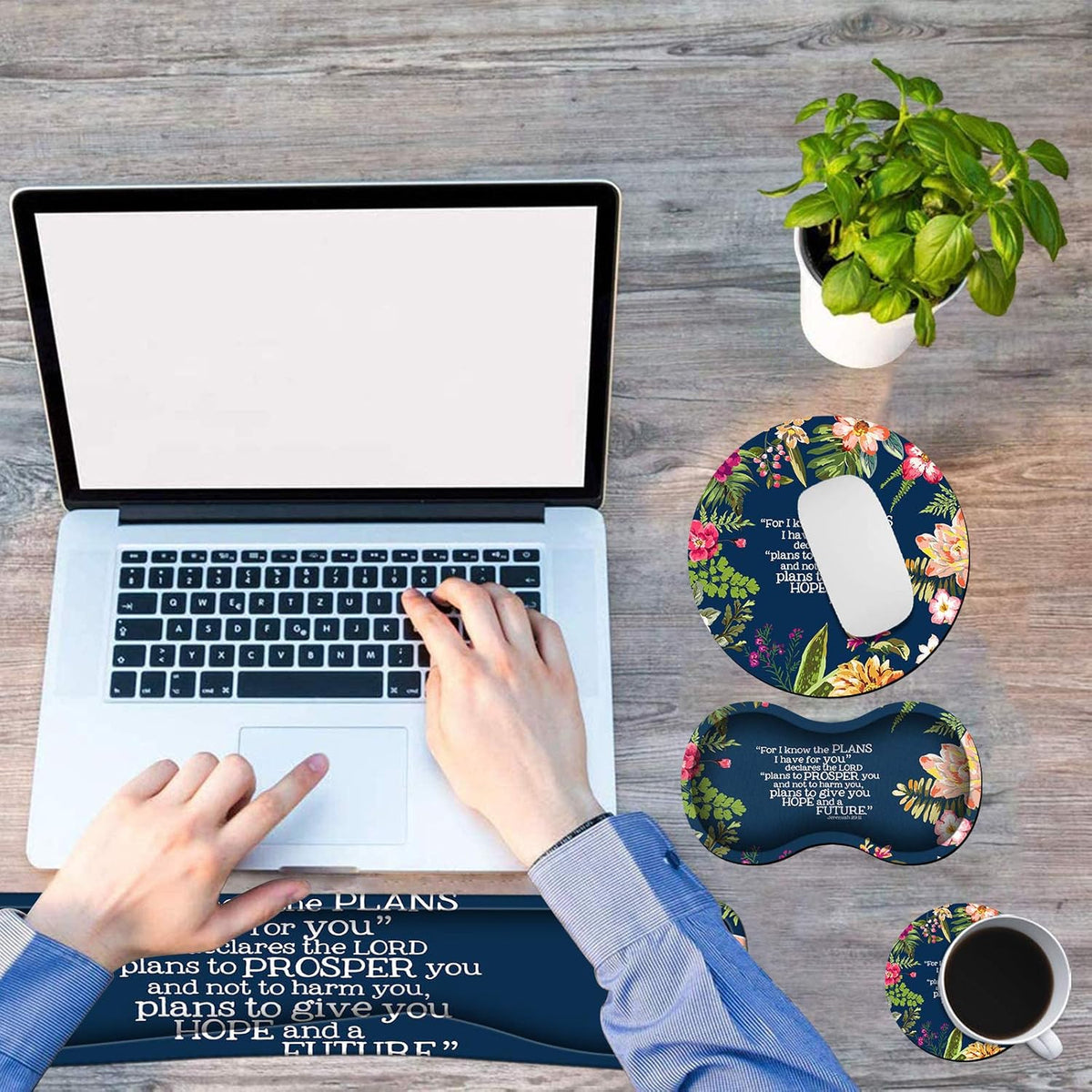 Ergonomic Keyboard Wrist Rests Gel Memory Foam Mouse Pad with Round