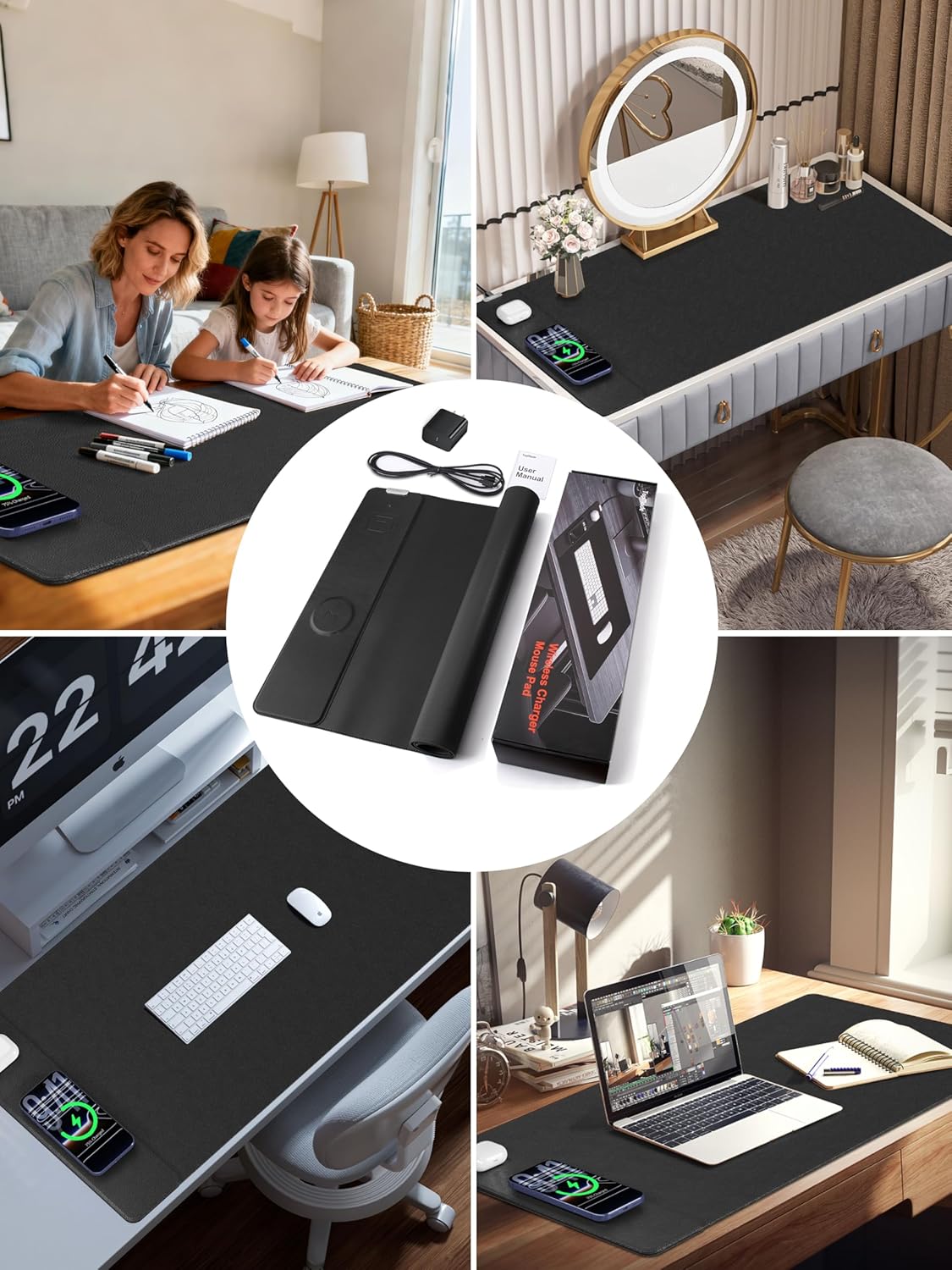 Mouse Pad with 15W Wireless Charging
