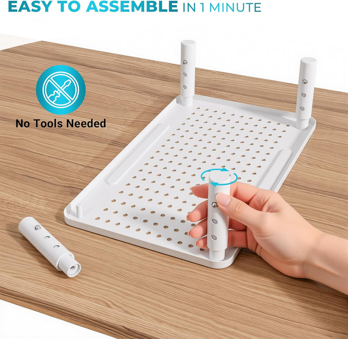 Monitor Stand Height Adjustable Metal Riser with Pen Holder