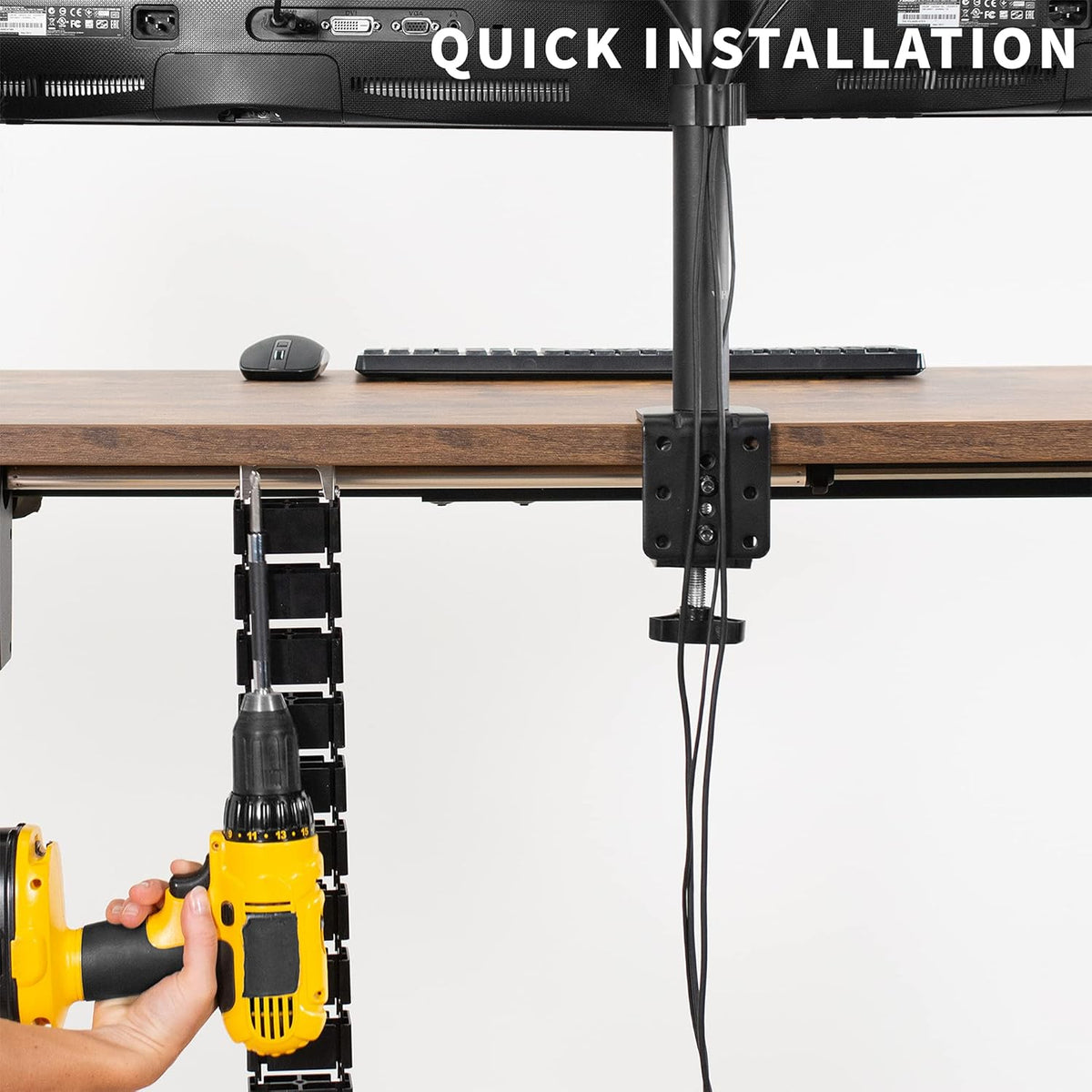 Under Desk Vertebrae Cable Management Kit, Black