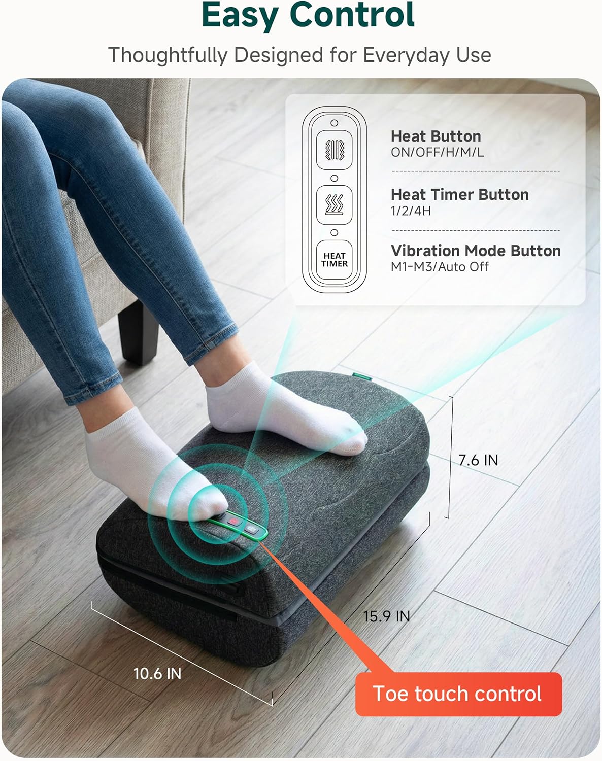 Vibration Foot Rest with Heat & Swing Function