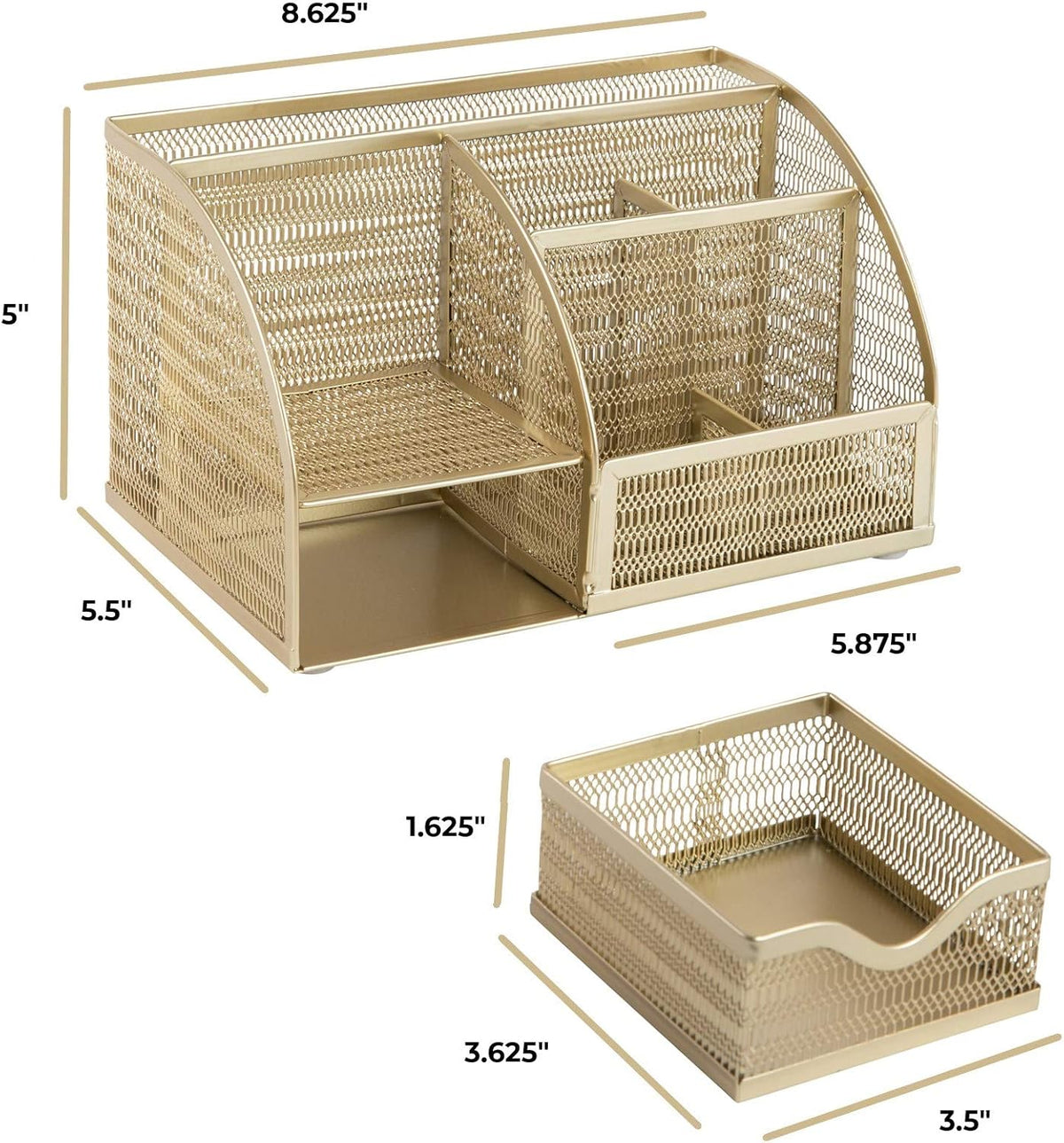 Gold Desk Organizer with Drawer